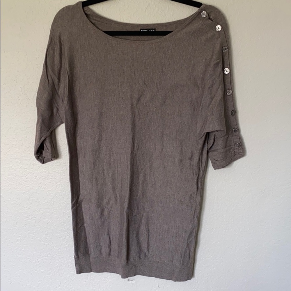 Express Long Brown Buttoned Sweater